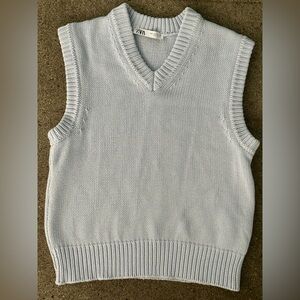 Zara Light Blue Sleeveless Sweater